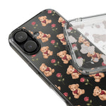 Romantic Teddy Bear Impact-Resistant Phone Case with Heart Design