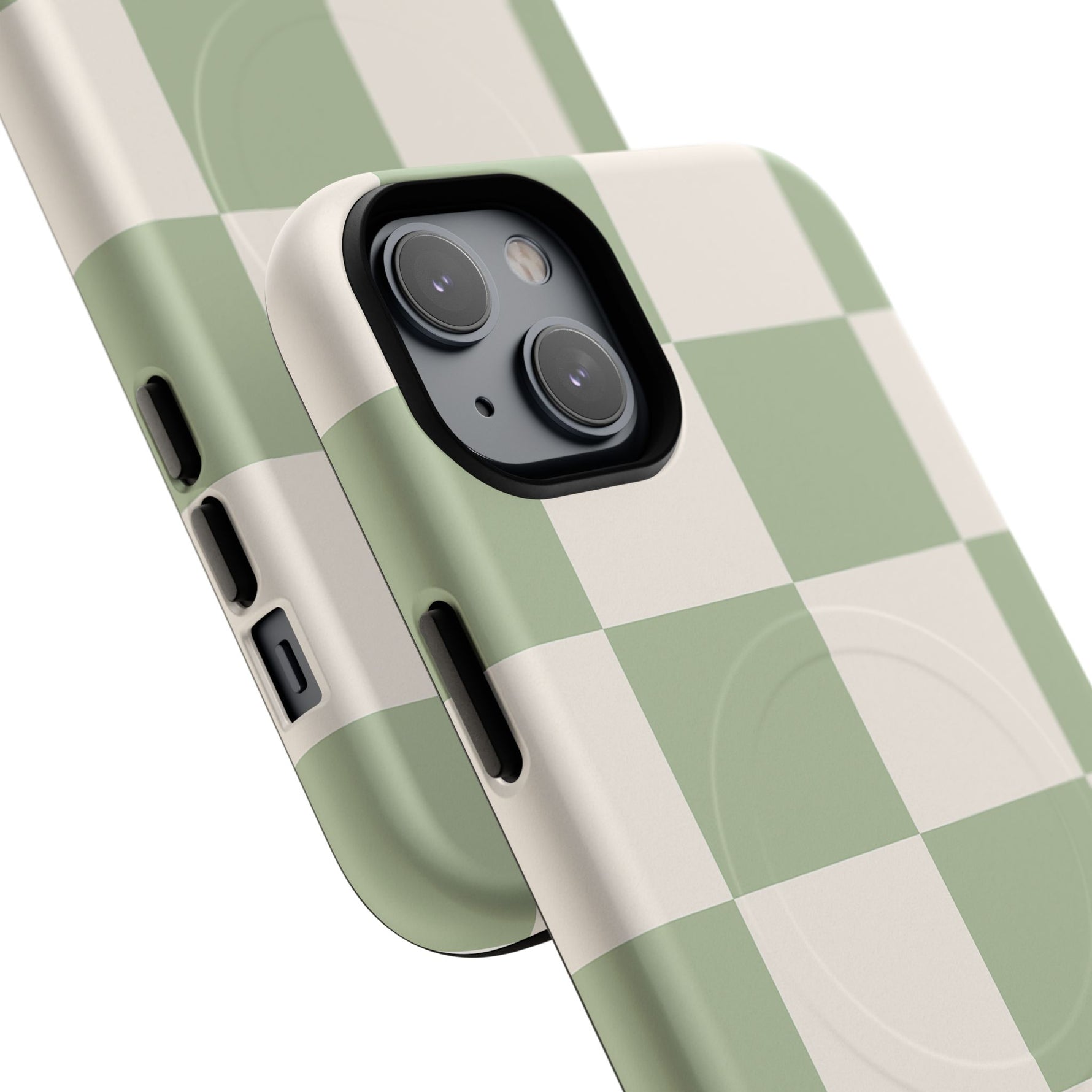 Sage Checkerboard Tough iPhone Case - Compatible with MagSafe - Shamo's