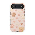Pet Paw Pattern Phone Case — Pink Puppy Hearts & Bones with MagSafe - Shamo's