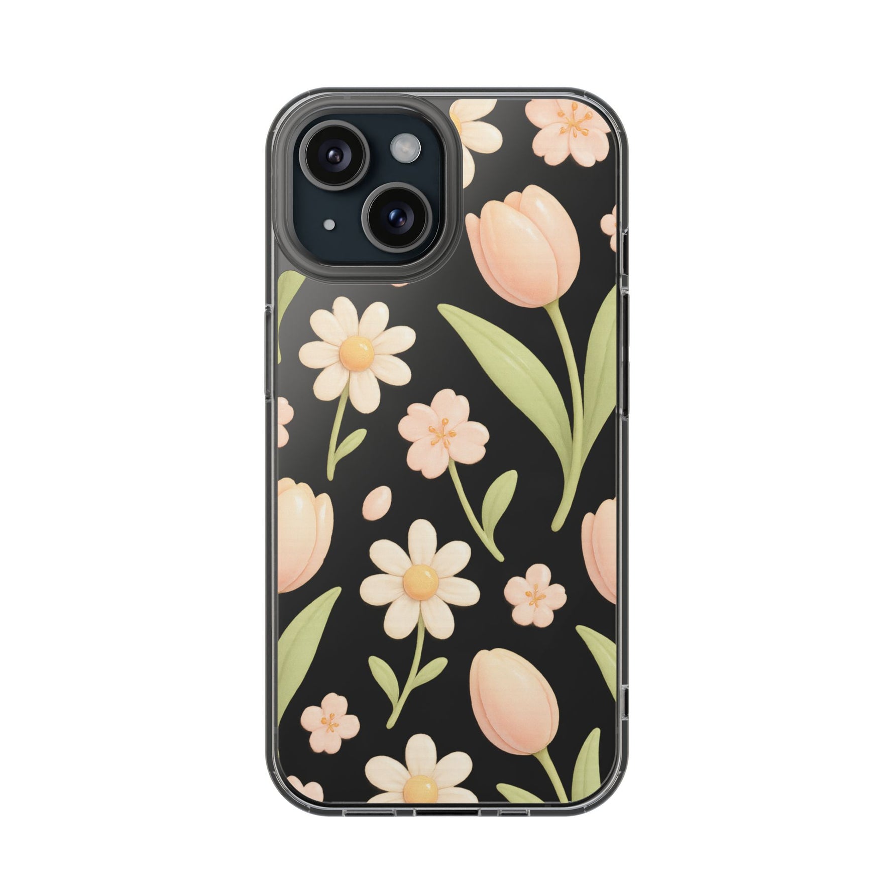 Floral Impact-Resistant Clear iPhone Case - Shamo's