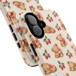 Teddy Berry Cozy Strawberry Pattern iPhone Case with MagSafe