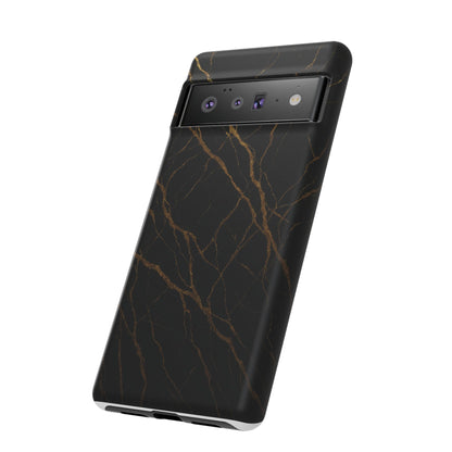 Black Marble Tough iPhone Case