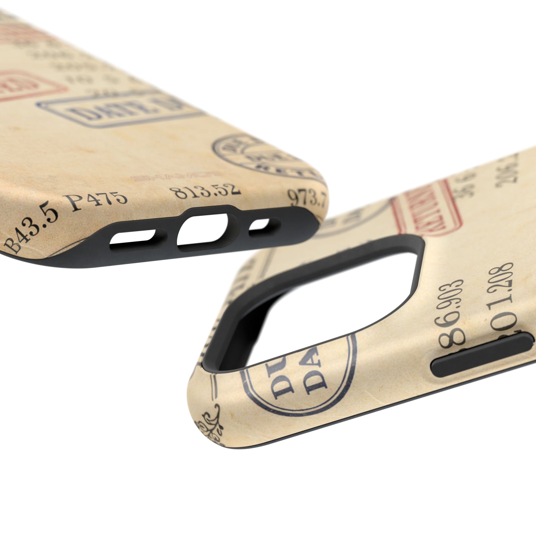 Vintage Library Card Design Phone Case with MagSafe Compatibility