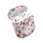 Floral Pink Vintage AirPod Case — Pastel Flower Protective Cover - AirPods Pro Gen 1 / White / Glossy - Shamo's