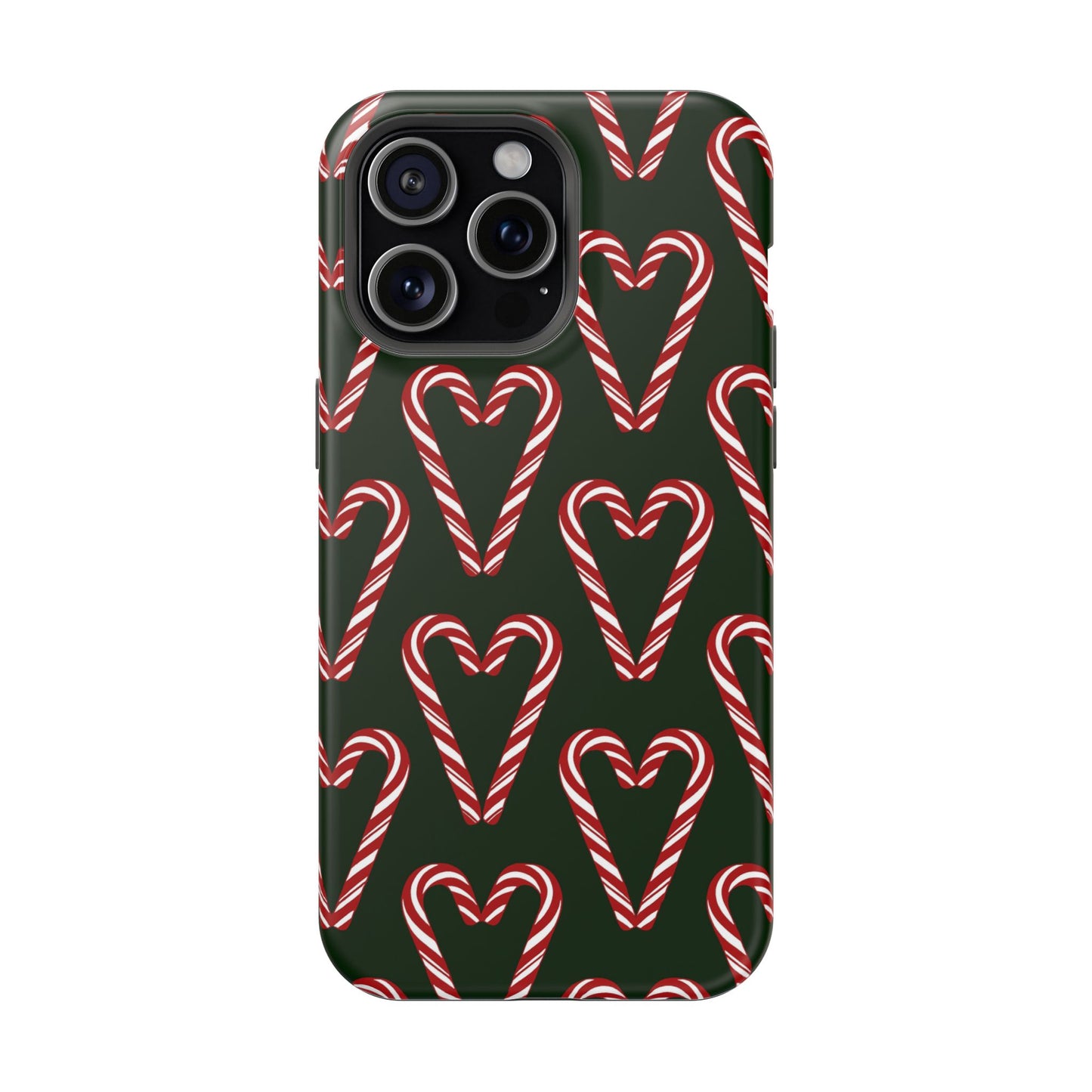 Candy Cane Heart MagSafe Impact-Resistant iPhone Case