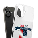 Slim Phone Cases with 4th of July writing for iPhone 17 and more