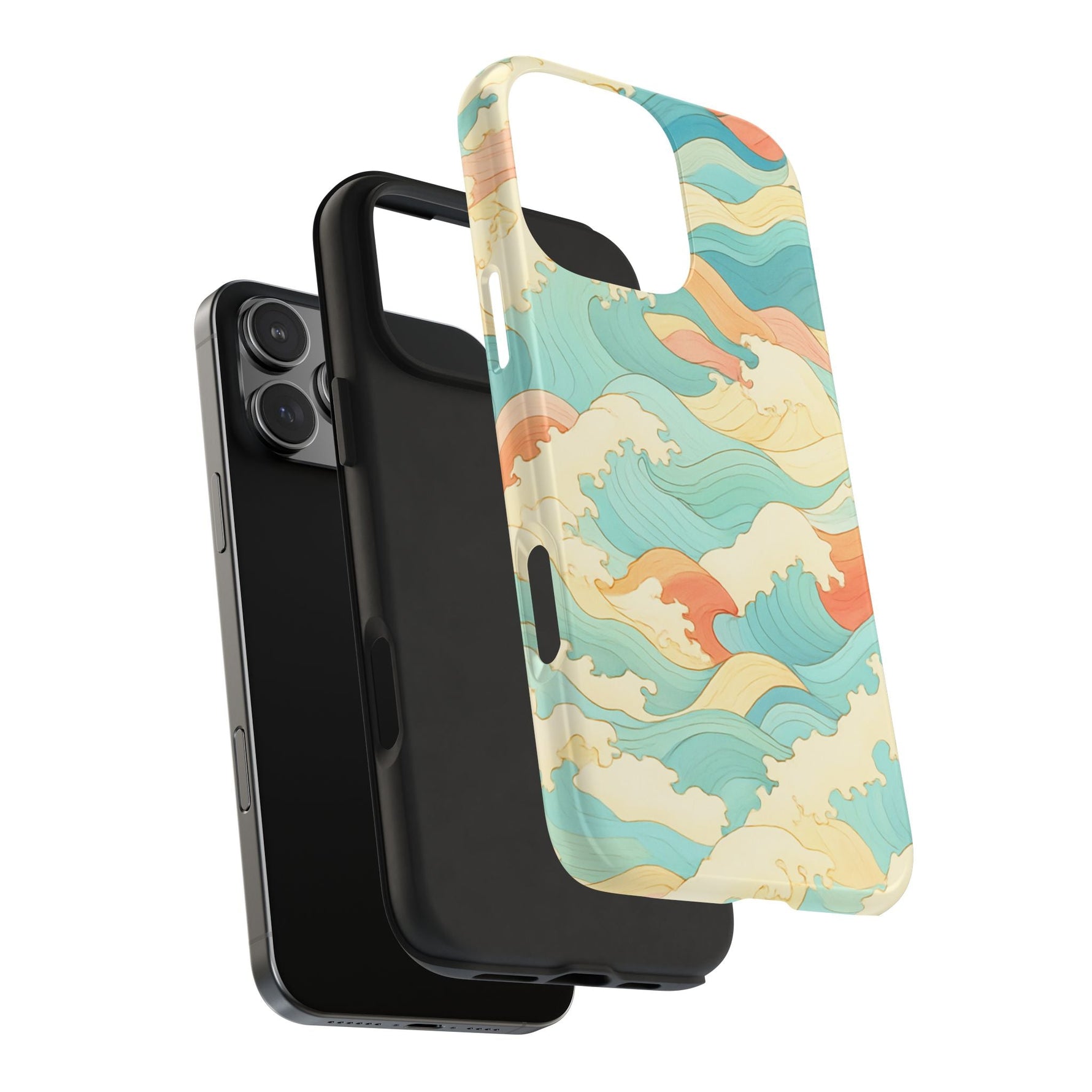 Ocean Wave Tough Phone Case — Pastel Retro Surf Pattern  Shamo's