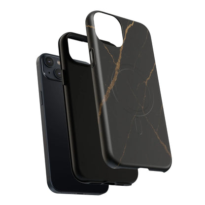 Black & Gold Marble iPhone Case with MagSafe