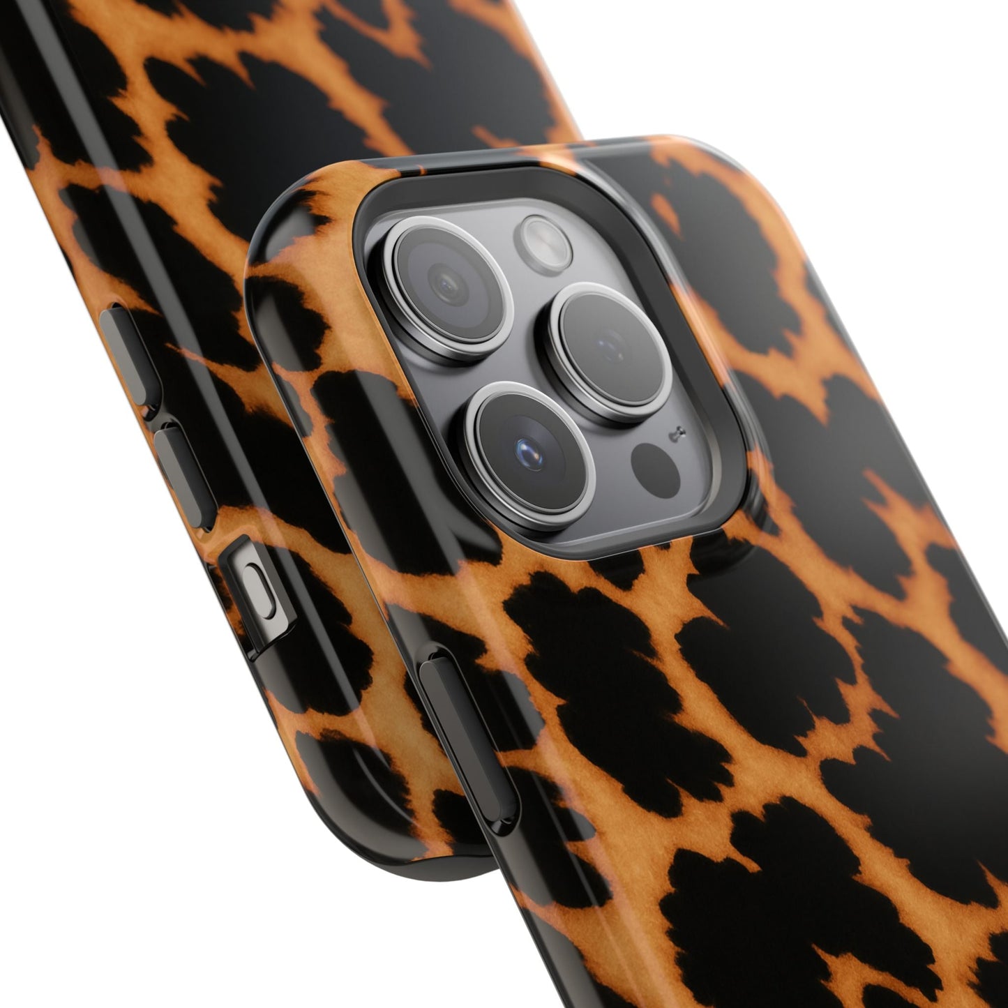 Leopard Print Impact-Resistant iPhone Case with MagSafe compatibility