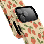 Strawberry Cherry Fruit Pattern iPhone Case | MagSafe Compatible - Shamo's