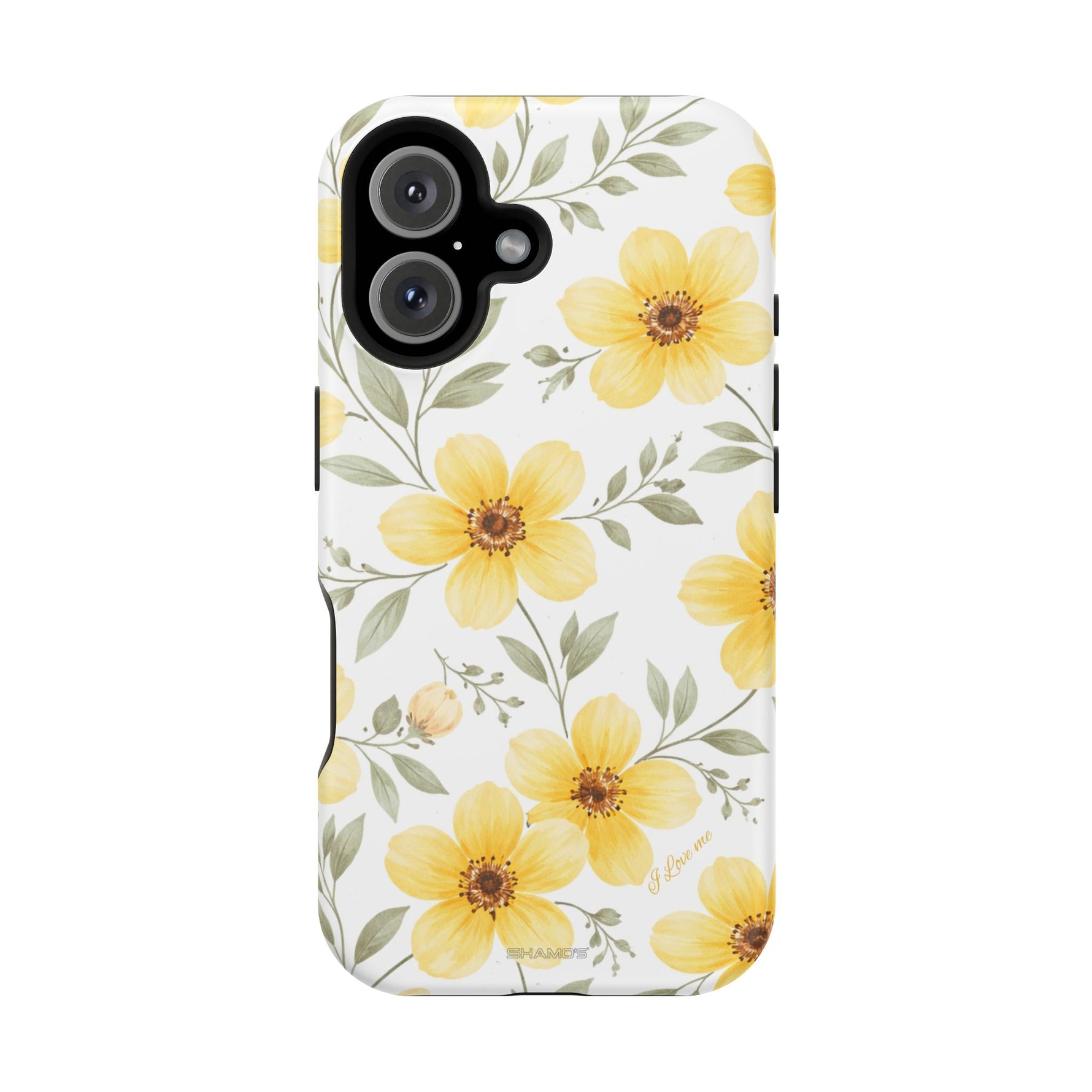 Yellow Flowers Summer Floral Magnetic Impact-Resistant iPhone Case with MagSafe Compatibility - iPhone 16 / Matte - Shamo's