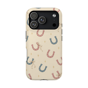 Prairie Horseshoes MagSafe Phone Case, glossy iPhone 18 Pro, rear view