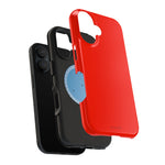 Electric Red Solid Color MagSafe Compatible Impact-Resistant iPhone Case | Slim Protective Cover