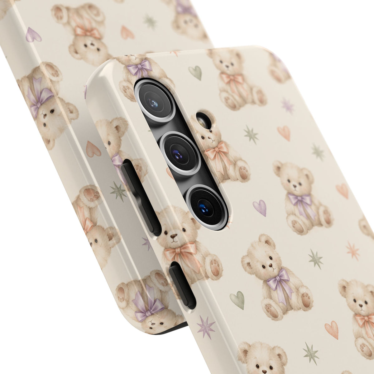 Cute Pastel Bear Impact Phone Case | Heart & Star Kawaii Pattern