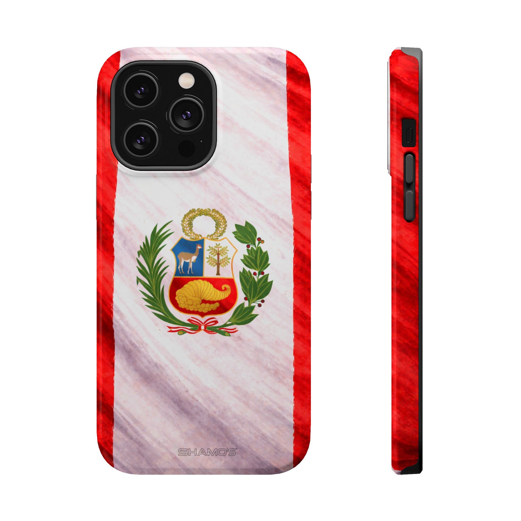 Peru Flag Magnetic Impact-Resistant Phone Case, Protective Patriotic Design, MagSafe Compatible - iPhone 14 Pro Max / Glossy - Shamo's