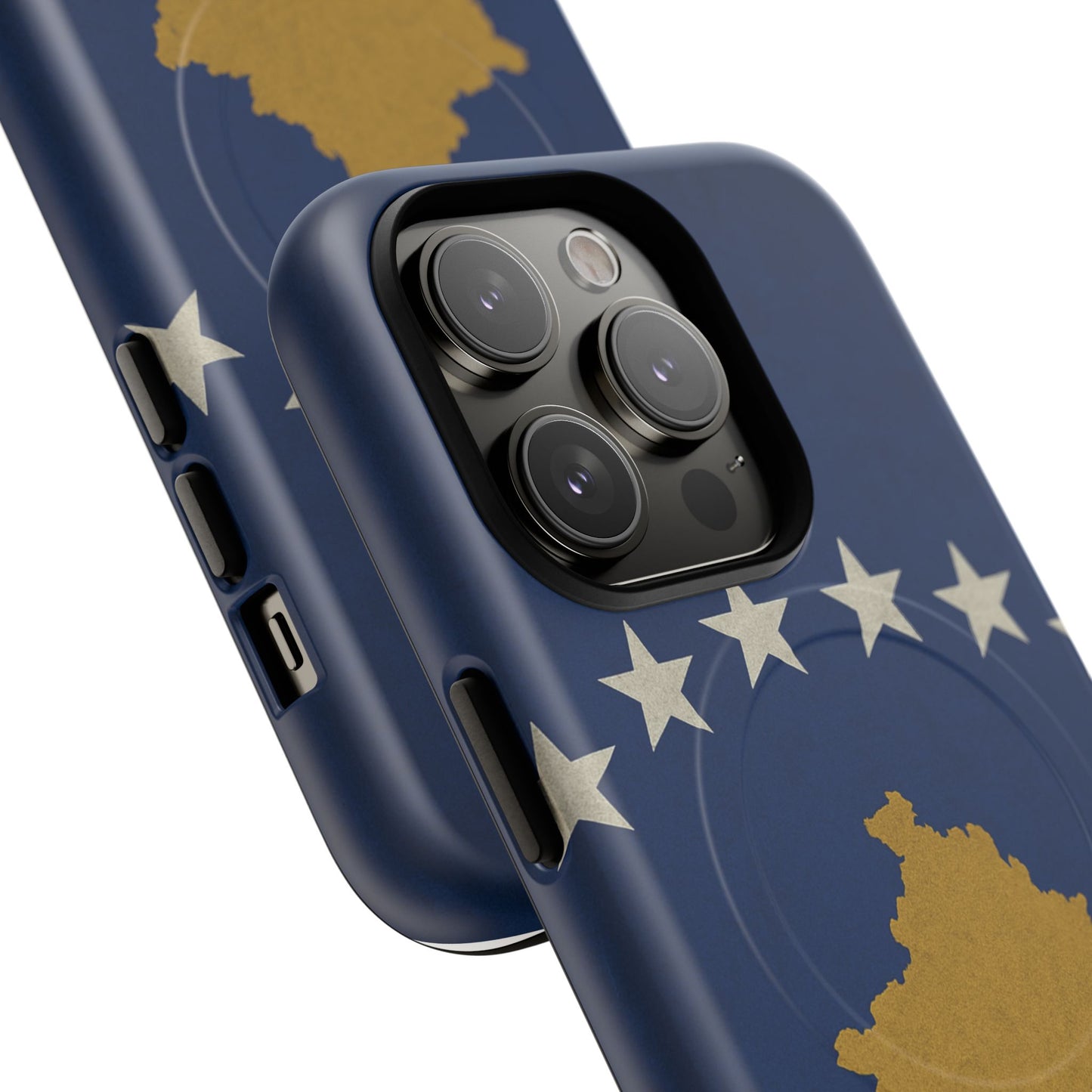 Kosovo Flag Tough iPhone Case — Navy Blue Stars & Gold Map (MagSafe compatible)  Shamo's