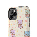 Cute Pastel Bear Impact Phone Case | Heart & Star Kawaii Pattern  Shamo's
