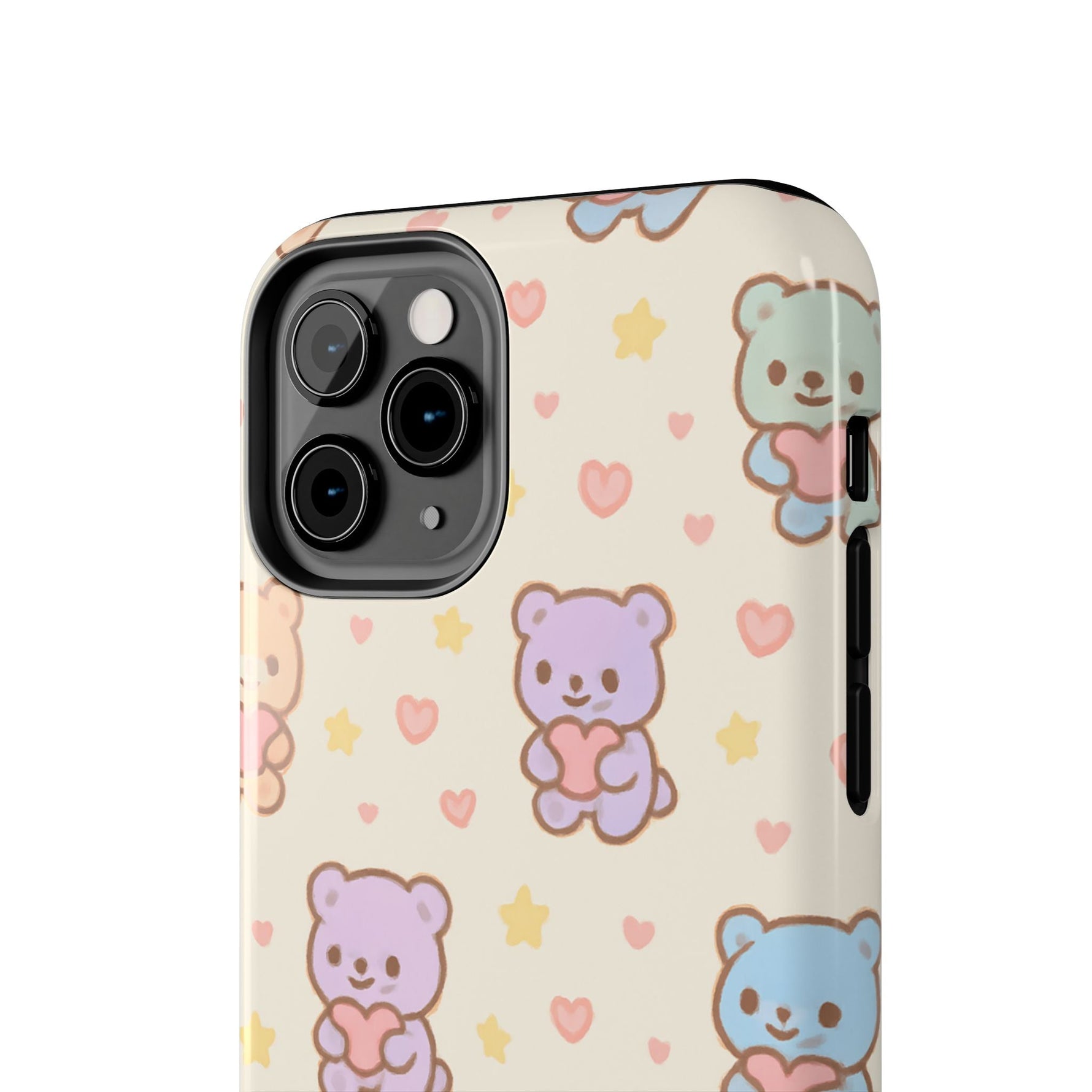 Cute Pastel Bear Impact Phone Case | Heart & Star Kawaii Pattern  Shamo's