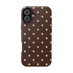 Polka Dot iPhone Case — Brown & Cream MagSafe Protective Cover