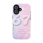 6 7 Viral TikTok Trend Pastel Aesthetic Magnetic Impact-Resistant iPhone Case, Personalizable Text and MagSafe Compatible