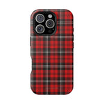 Funda para iPhone resistente a impactos con cuadros escoceses rojos | Compatibilidad con MagSafe