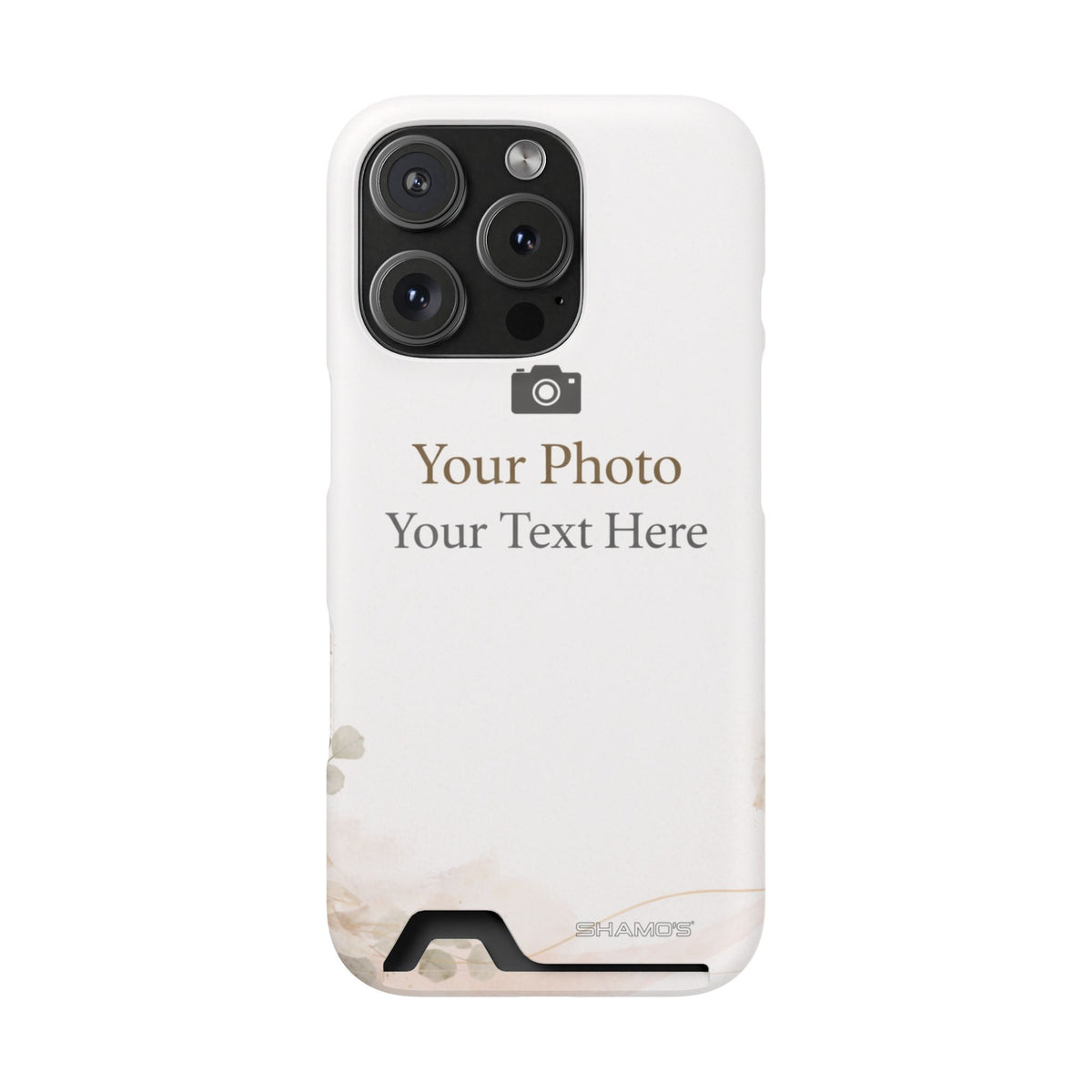 Funda para teléfono personalizable con tarjetero | Añade tu propia foto y texto