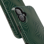 Topographic Green Magnetic Impact-Resistant iPhone Case | MagSafe compatible  Shamo's