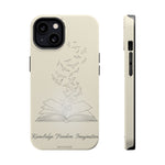 'Knowledge, Freedom, Imagination' Book & Birds Minimalist Magnetic Impact-Resistant Phone Case with MagSafe