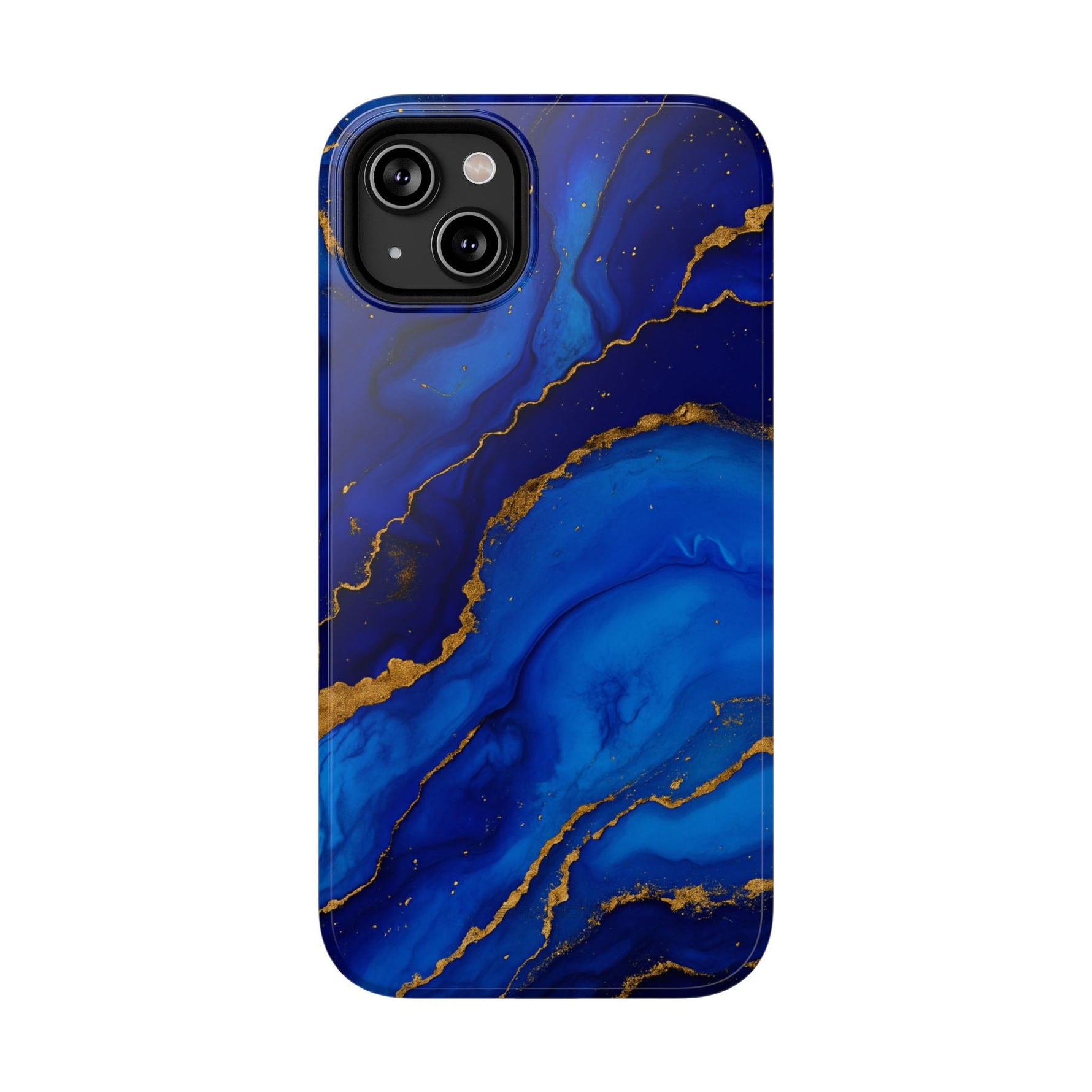 Blue Gold Marble Phone Case  Shamo's iPhone 14 Plus / Glossy / Without gift packaging