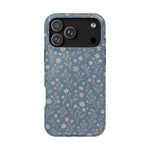 Denim Wildflowers MagSafe Phone Case, glossy iPhone 18 Pro Max, rear view