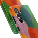 Abstract Color Wave Tough Phone Case — Bold Orange & Green Protective Phone Cover  Shamo's
