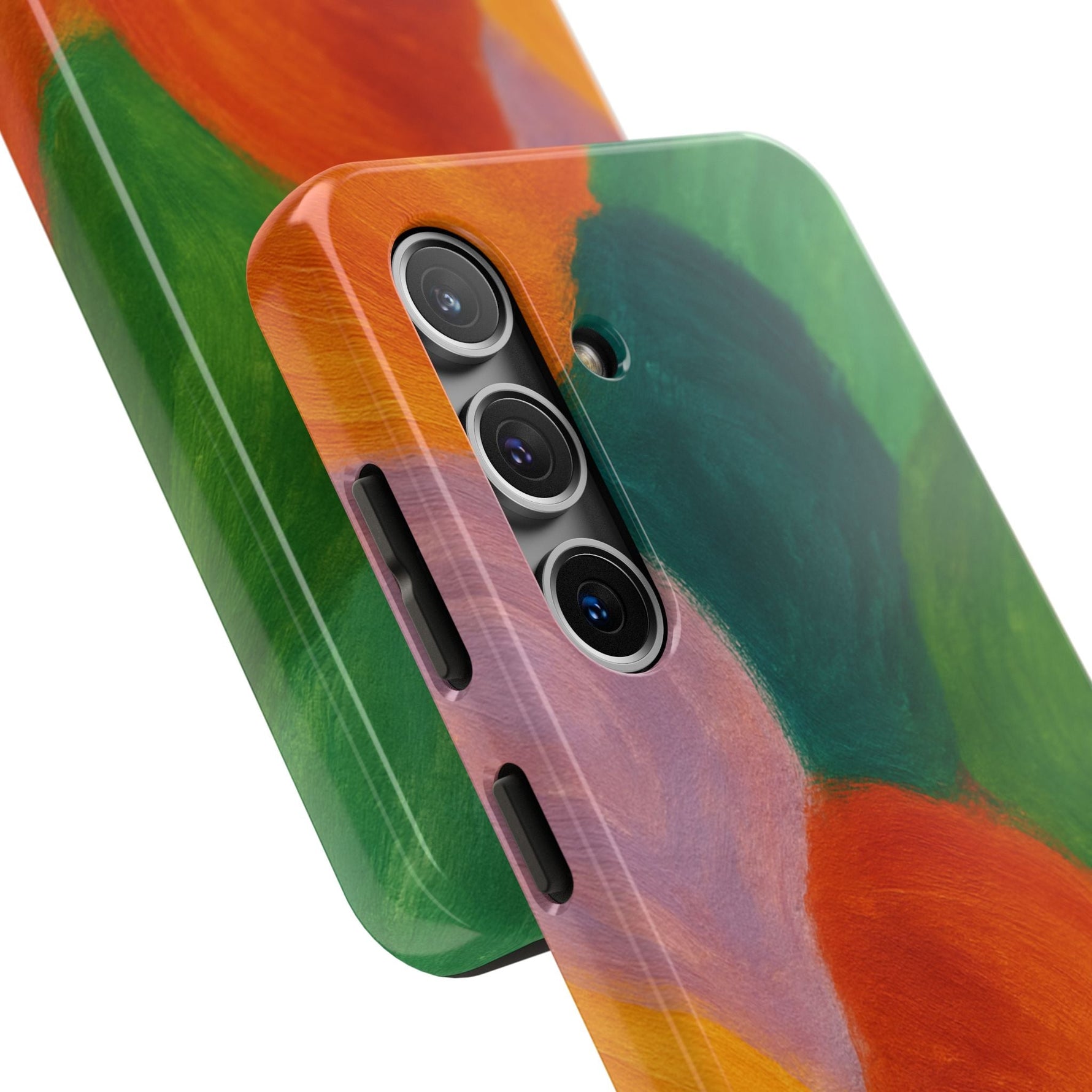 Abstract Color Wave Tough Phone Case — Bold Orange & Green Protective Phone Cover  Shamo's