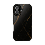 Black & Gold Marble iPhone Case with MagSafe - iPhone 16 / Glossy - Shamo's