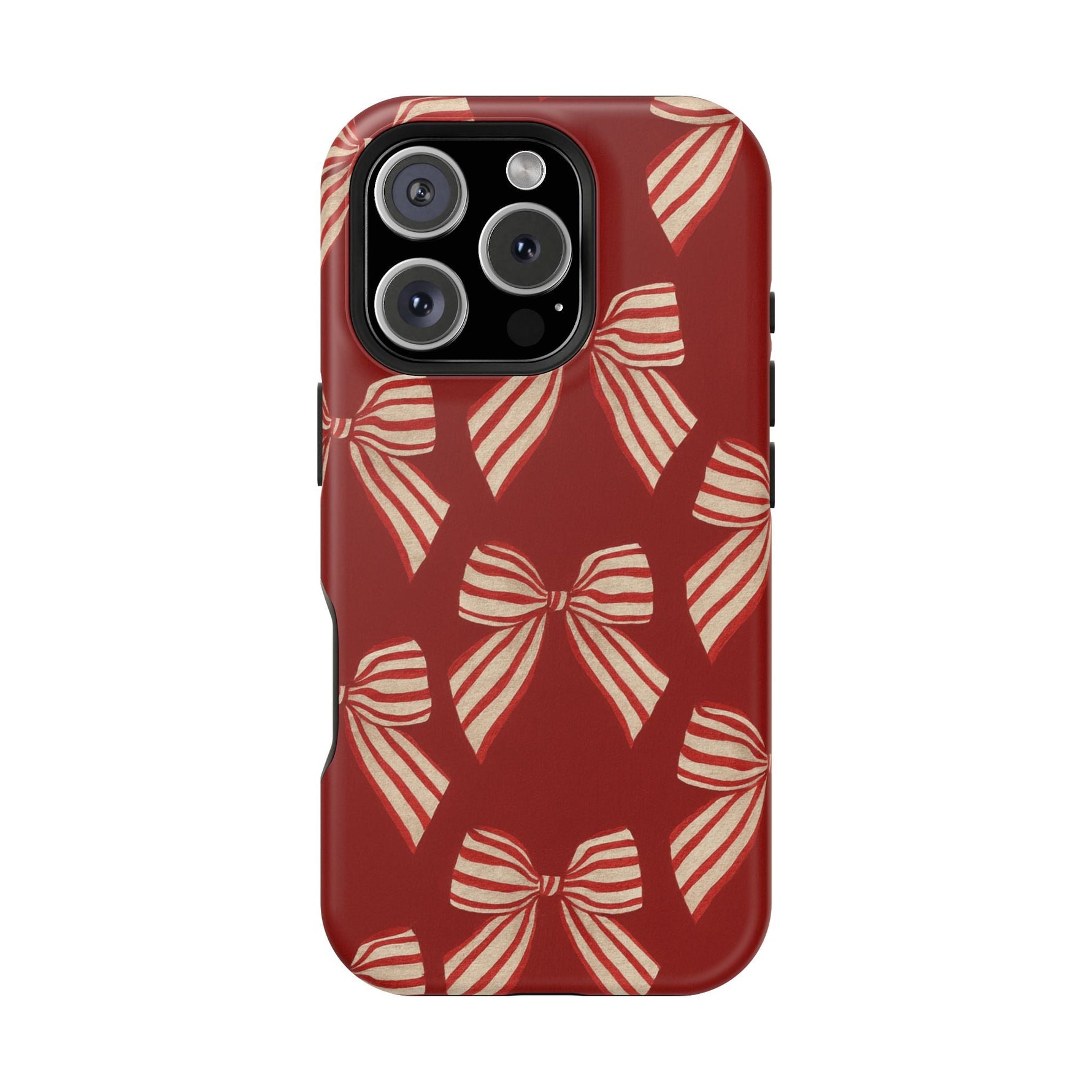 Holiday Red Bow iPhone Case — Impact‑Resistant iPhone Cover with MagSafe compatibility  Shamo's iPhone 16 Pro / Matte