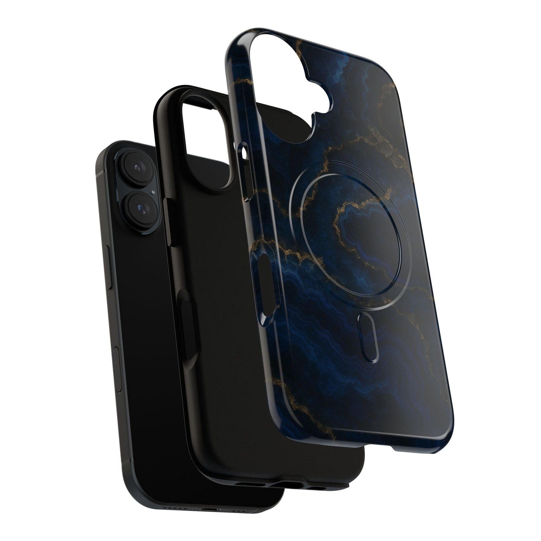 Midnight Marble iPhone Case with MagSafe - iPhone 17 / Glossy - Shamo's