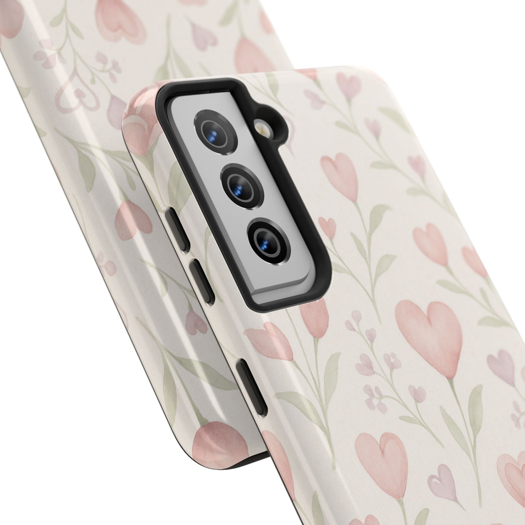 Pink Watercolor Heart Floral Pattern | Tough Impact Phone Case  Shamo's