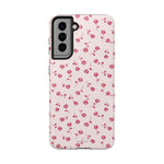 Pink Rose Pattern Tough Phone Case — Impact-Resistant Protective Cover