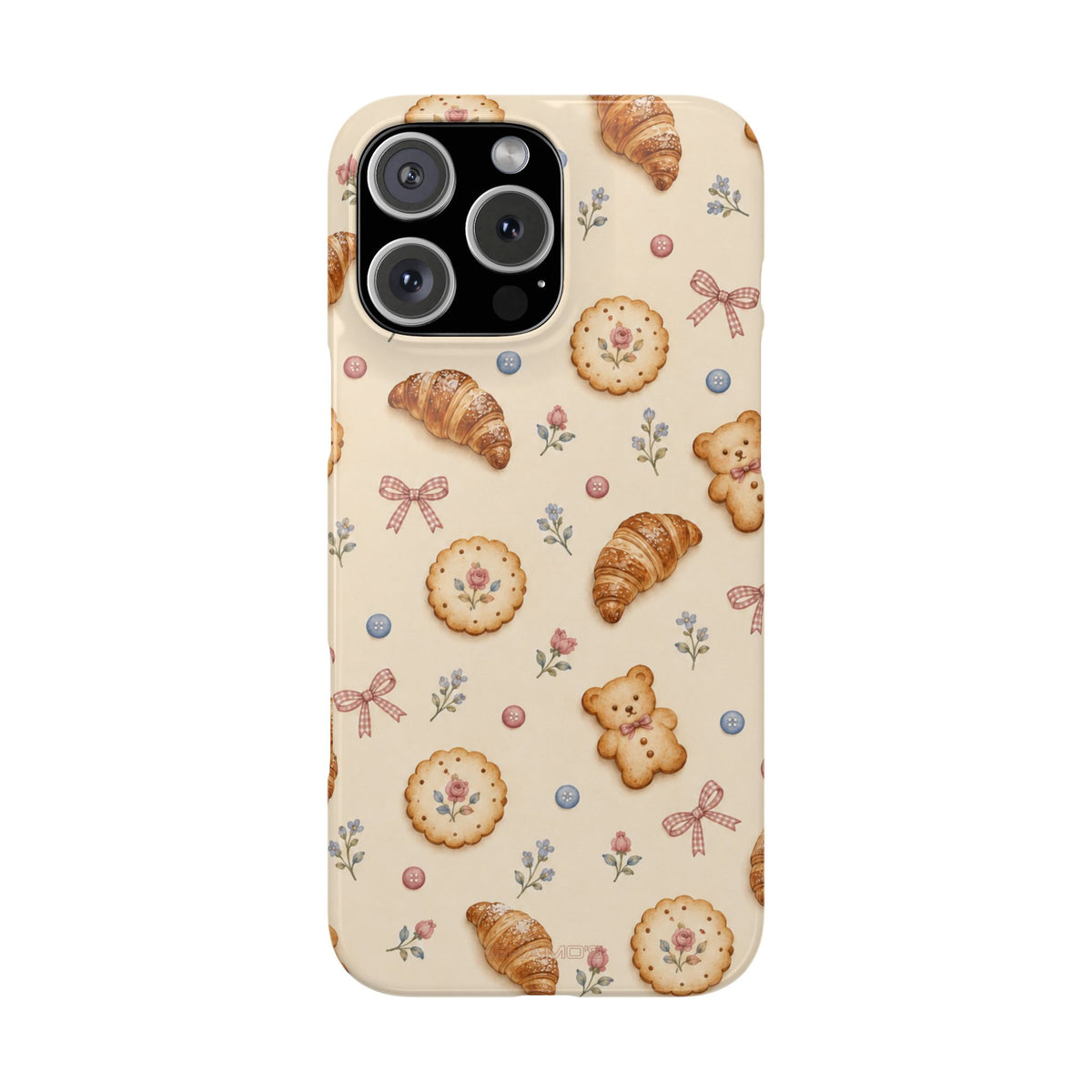 Slanke iPhone-hoes — knus bak- en teddybeerpatroon (recept, hert, knopen)