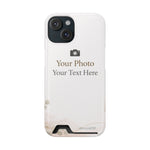 Funda para teléfono personalizable con tarjetero | Añade tu propia foto y texto