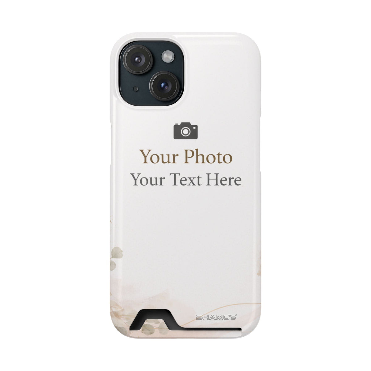 Funda para teléfono personalizable con tarjetero | Añade tu propia foto y texto
