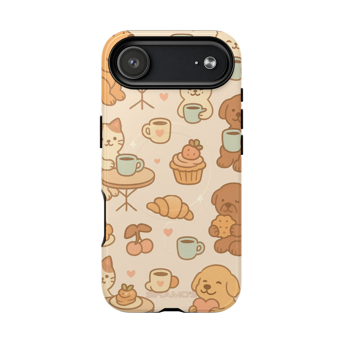Funda para teléfono con diseño de gatos y perros y MagSafe