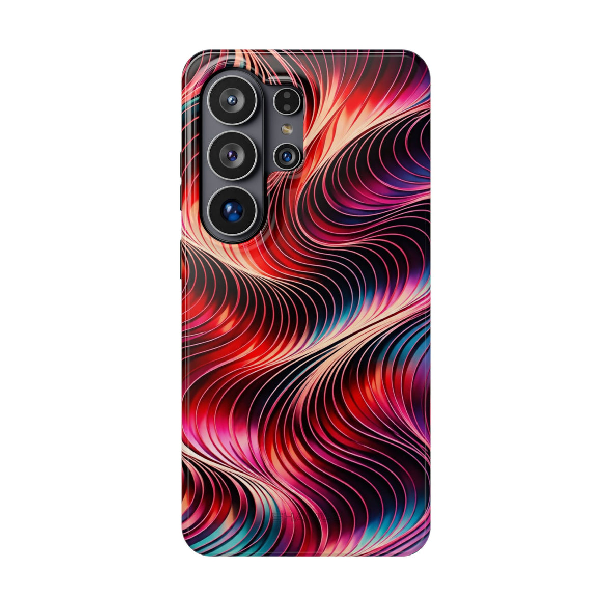 Abstract Red Wave Magnetic Impact-Resistant Phone Case | MagSafe
