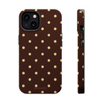 Polka Dot iPhone Case — Brown & Cream MagSafe Protective Cover
