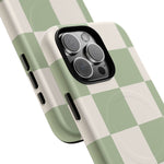 Sage Checkerboard Tough iPhone Case - Compatible with MagSafe - Shamo's