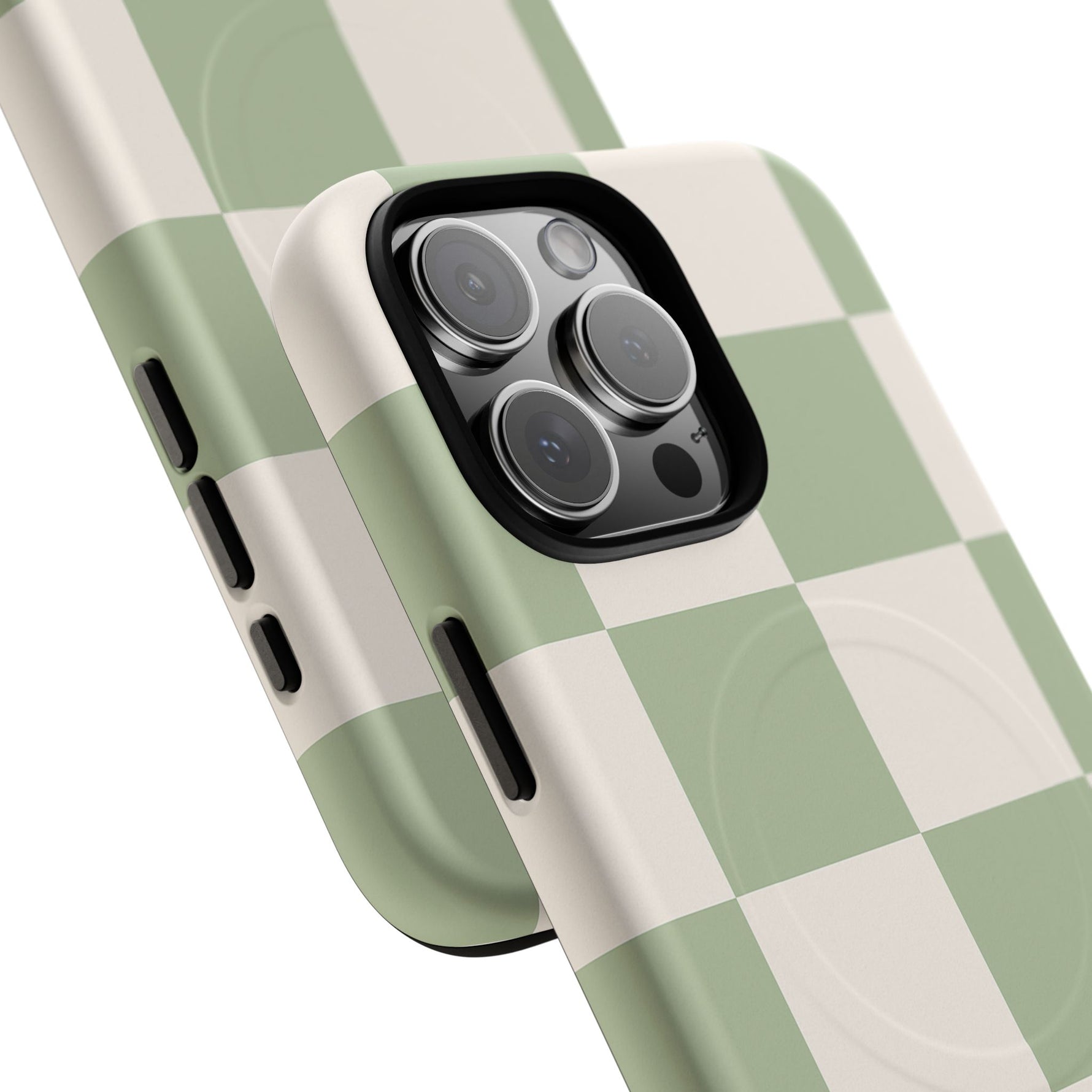 Sage Checkerboard Tough iPhone Case - Compatible with MagSafe - Shamo's