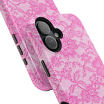 Pink Lingerie Lace Print Impact-Resistant iPhone Case | MagSafe - iPhone 17 / Glossy - Shamo's