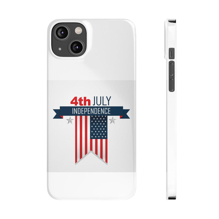 Slim Phone Cases with 4th of July writing for iPhone 17 and more