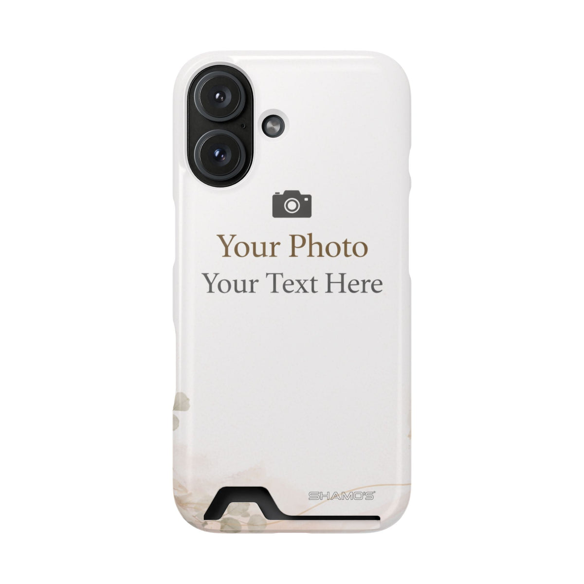 Funda para teléfono personalizable con tarjetero | Añade tu propia foto y texto