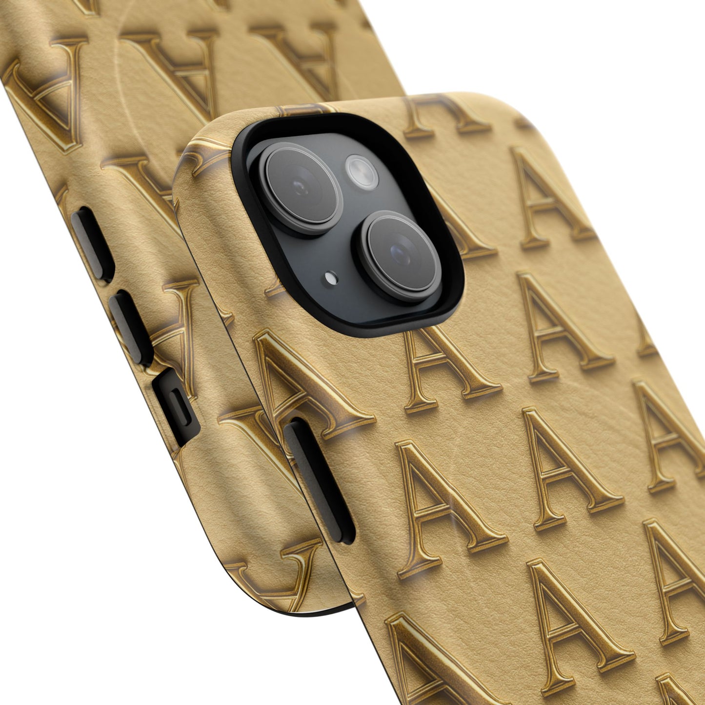 Gold Monogram 'A' iPhone Case with MagSafe - Shamo's