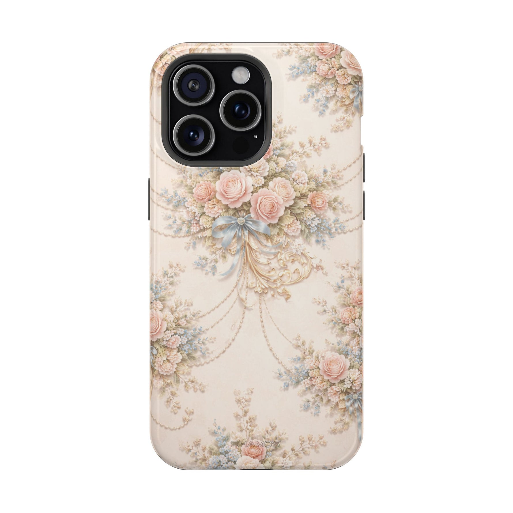 Floral Vintage Rose Phone Case, MagSafe Impact-Resistant - iPhone 15 Pro Max / Glossy - Shamo's